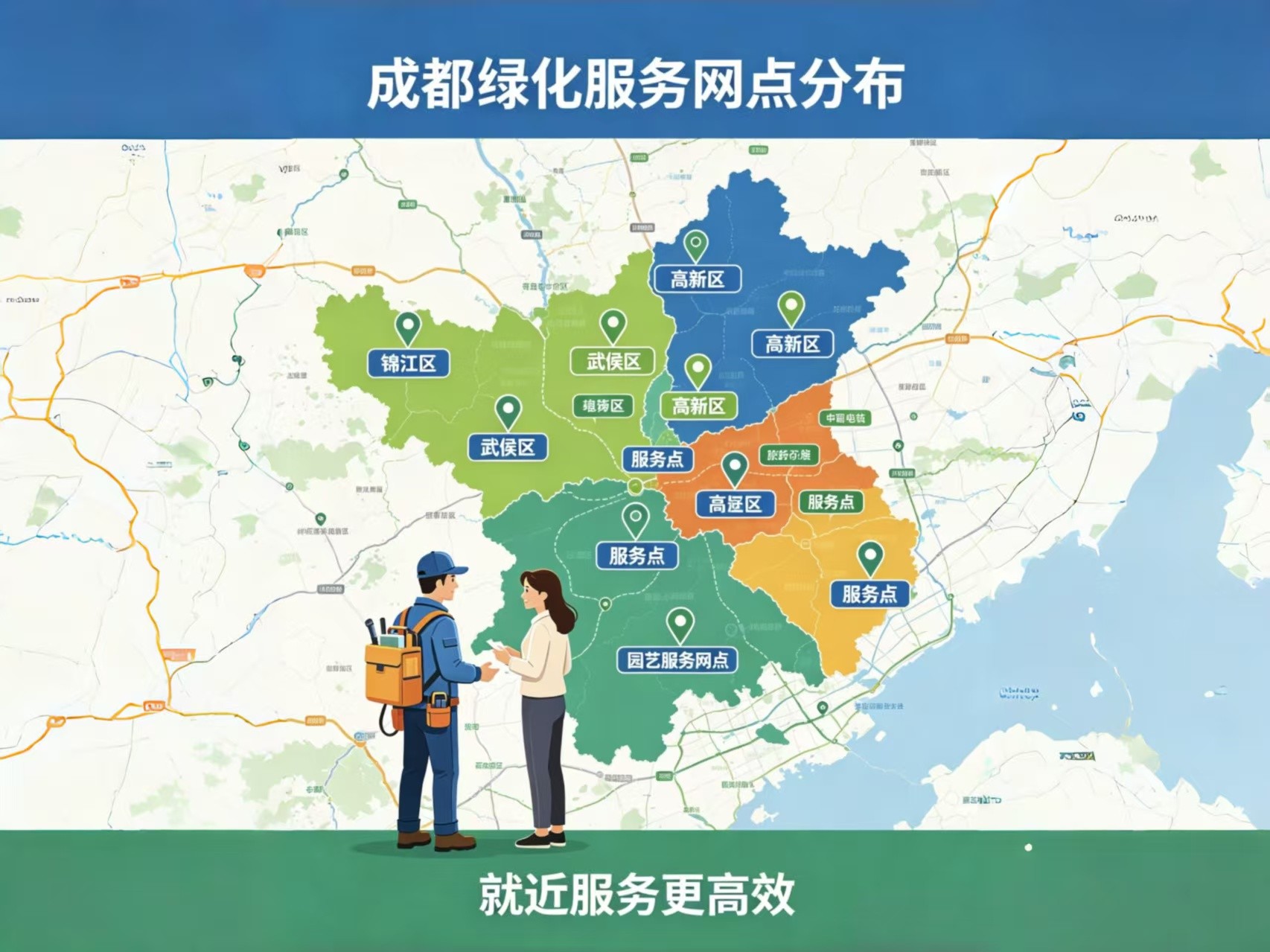 全域分区设点，就近服务更高效