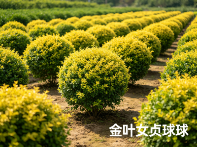 庭院花园绿化植物-金叶女贞球