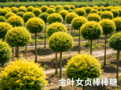 庭院花园绿化植物-金叶女贞棒棒糖